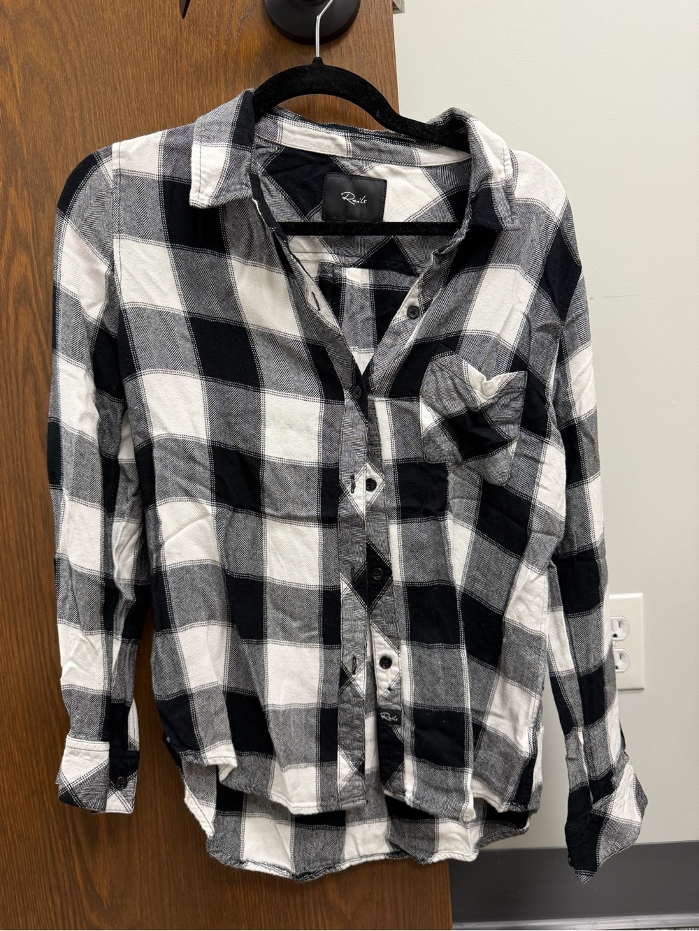 Rails Black and White Buffalo Plaid Shirt